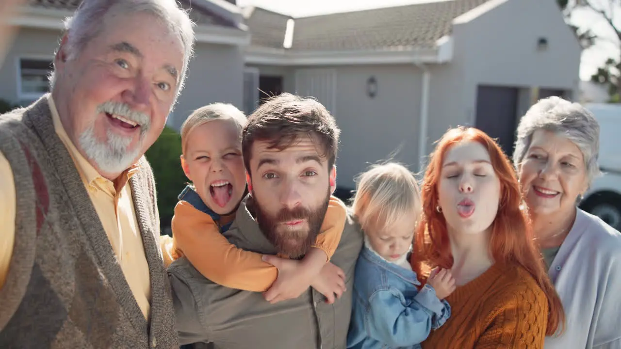 Funny selfie with grandparents