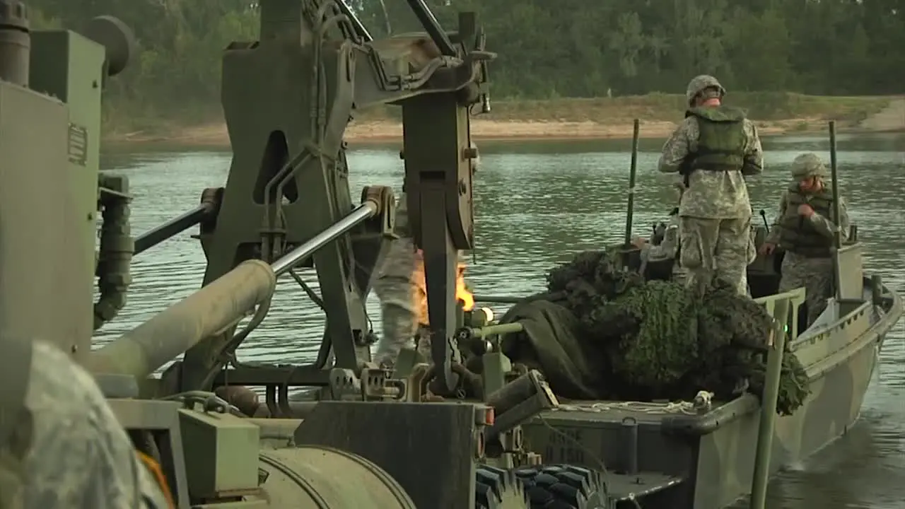 Us Army Troops Practice A River Assault Operation