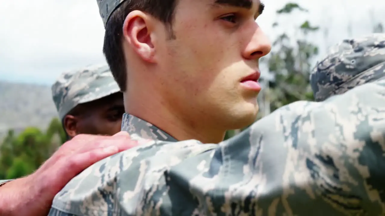 Military troops taking oath at boot camp 4k