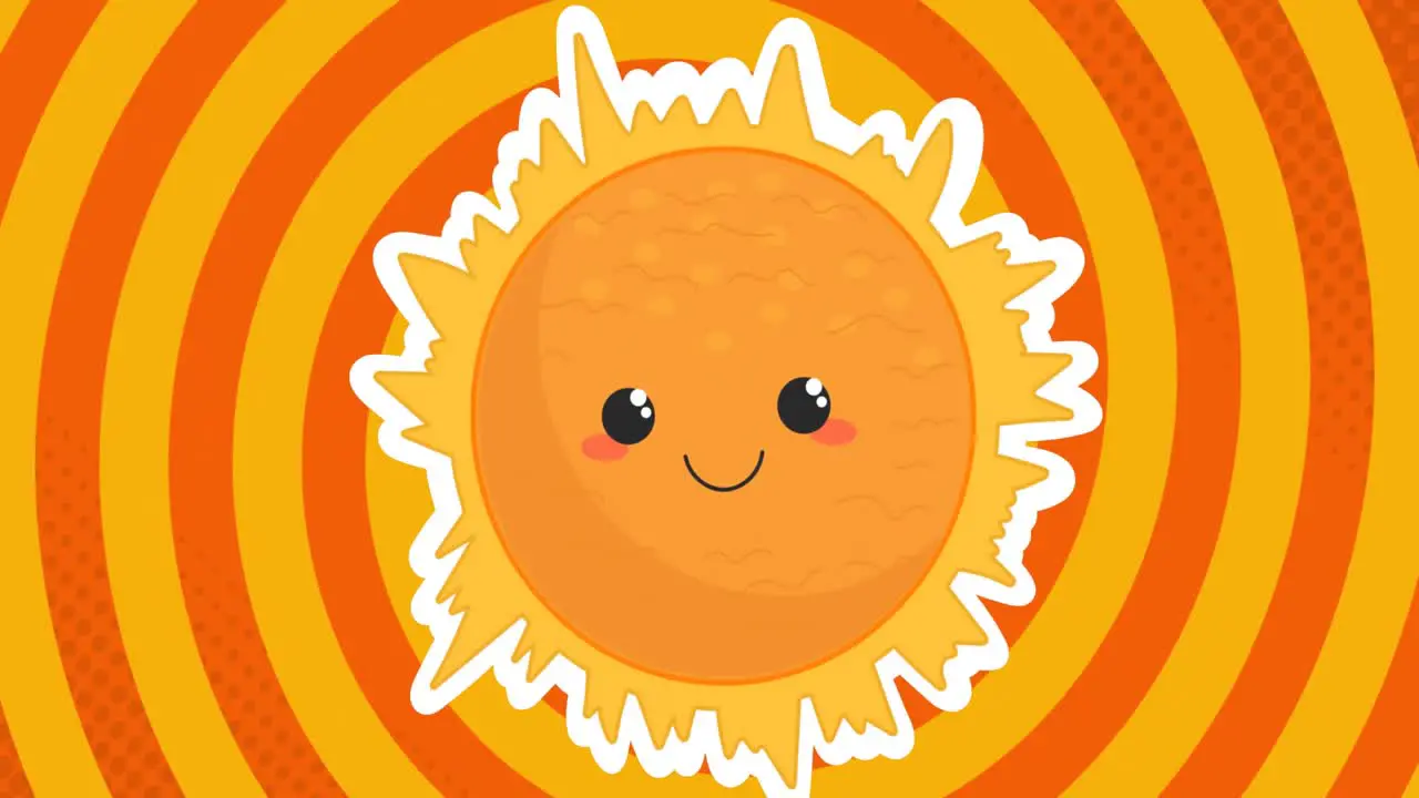 Animation of sun over yellow and orange circles