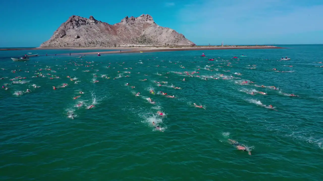 Swimming competition in the sea