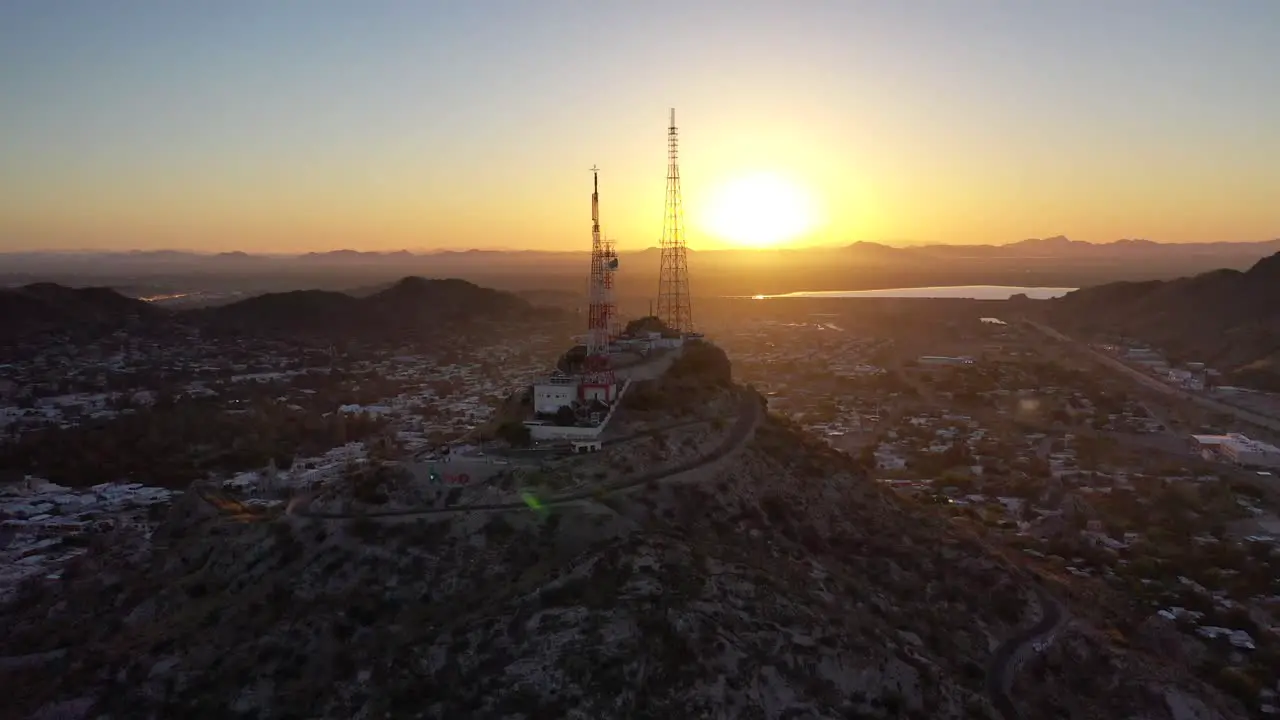 Aerial view of mountain within the city