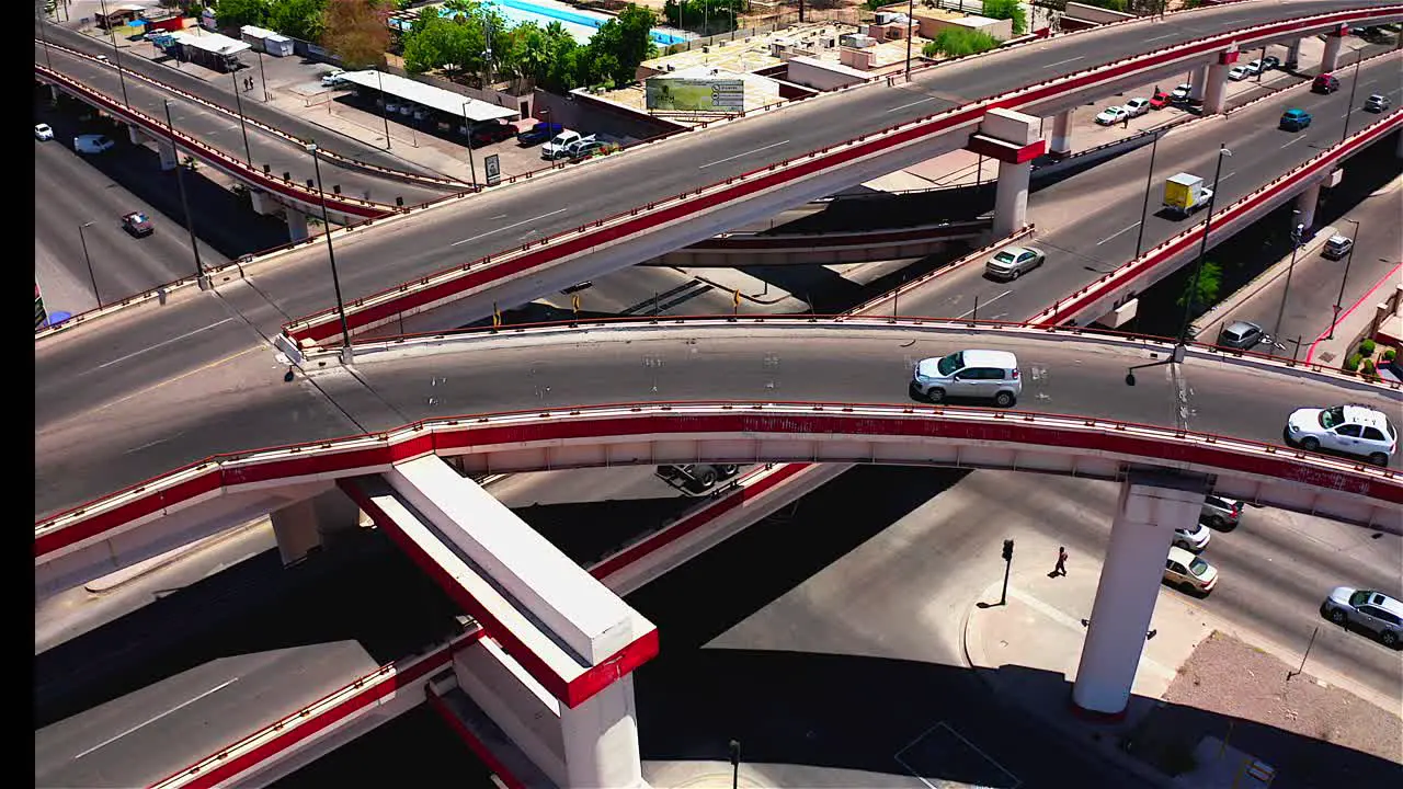 multilevel bridge with traffic in half a day