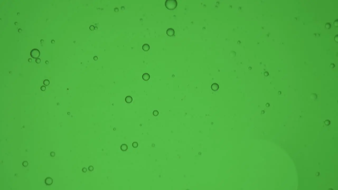 Moving Bubbles on a green screen floating up in a sideways motion