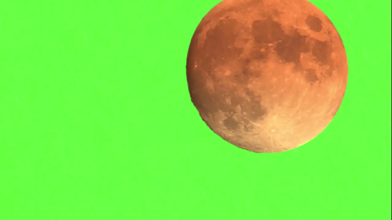 Full Super Moon Moving On A Green Screen