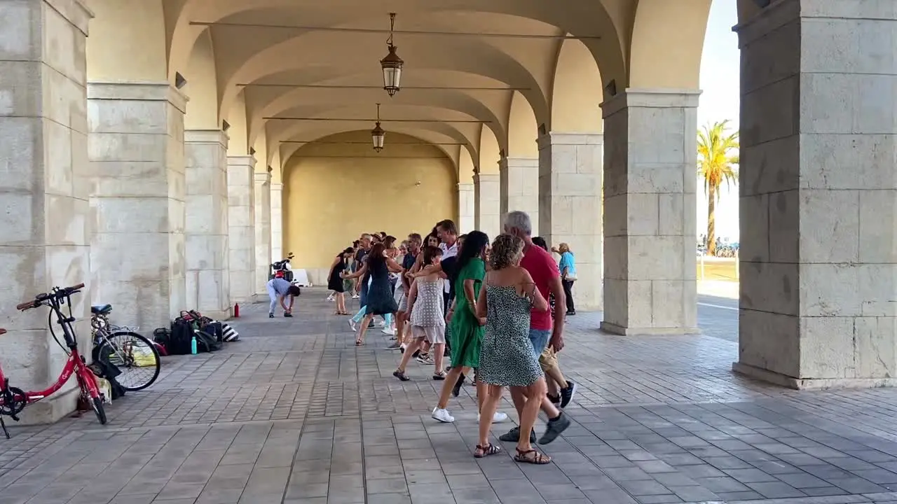 People Dancing During Summer In Nice France