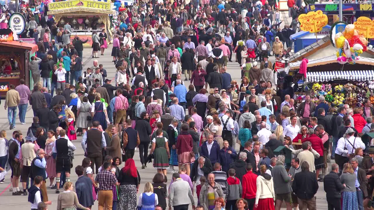 Huge crowds of people attend Oktoberfest in Munich Germany 3