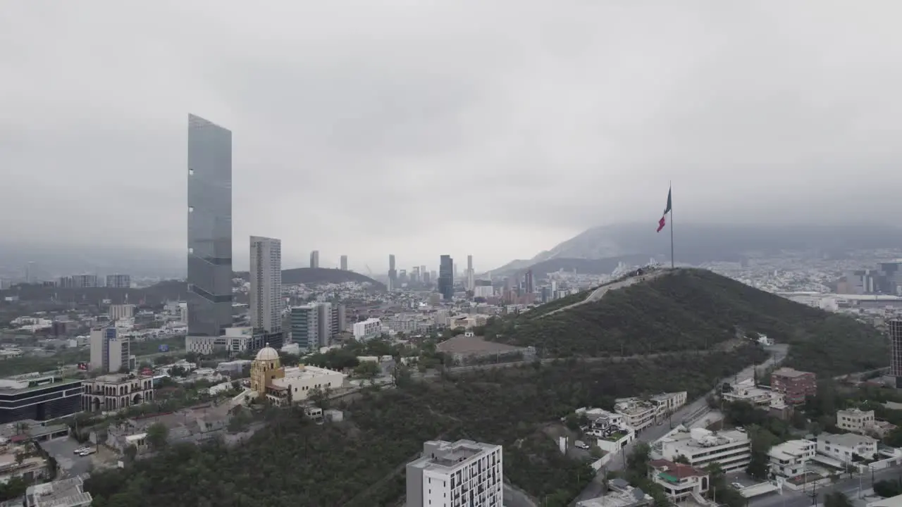 Drone shoot at morning cloudy day at hasta bandera over obispado hill at Monterrey City Mexico-16