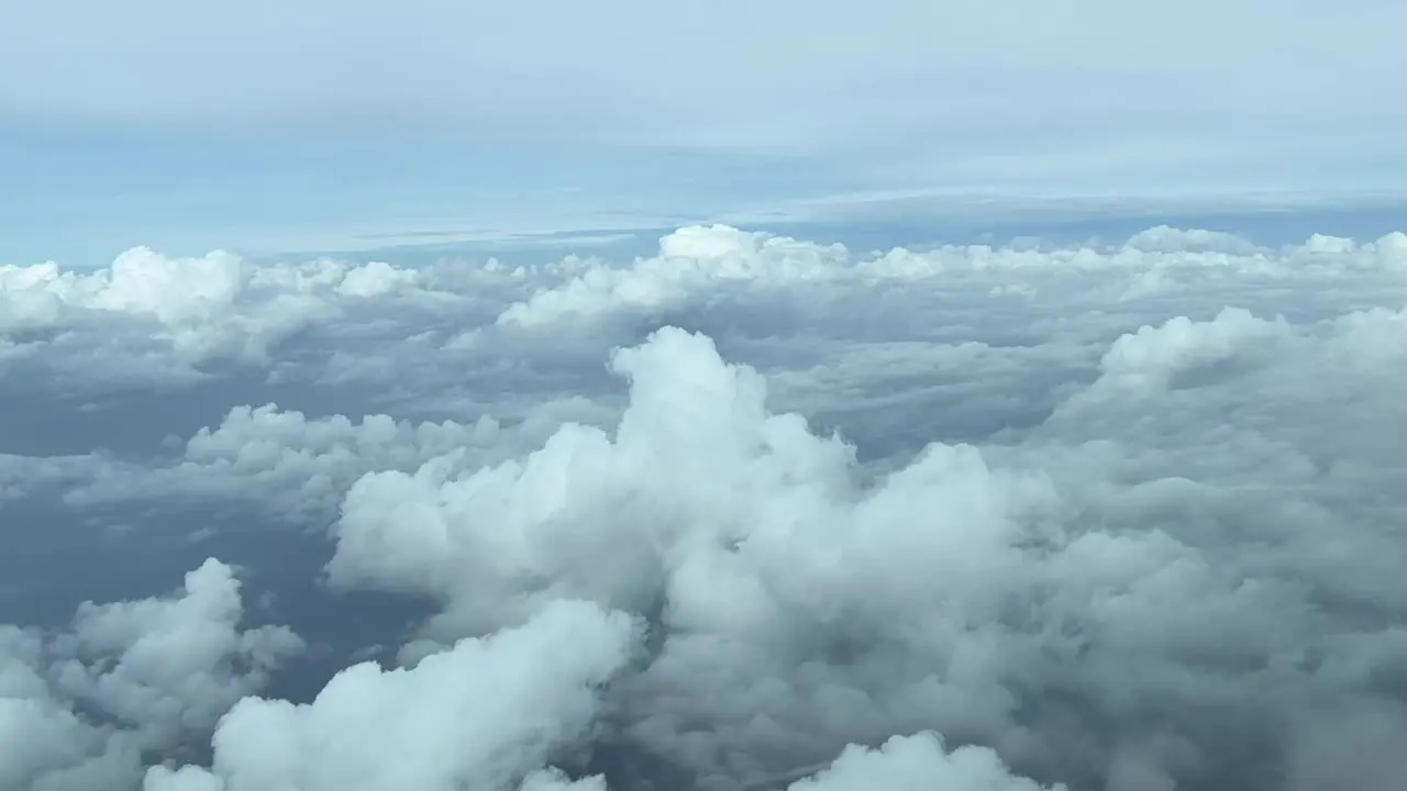 Aerial view taken from a plane of some clouds