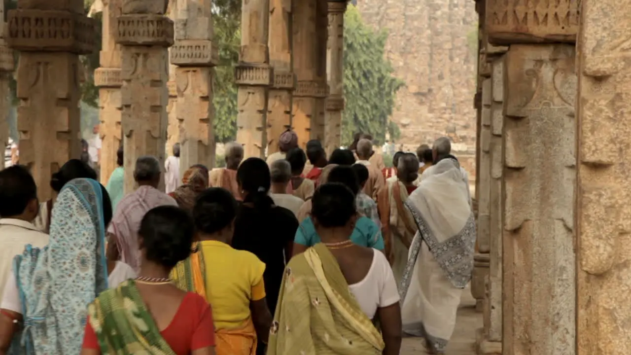 A large group of people walk together