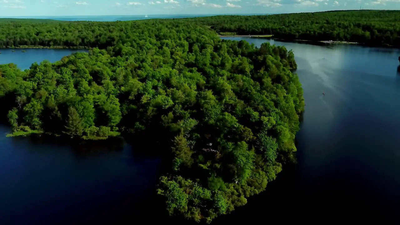 above view of Lake front drone shot