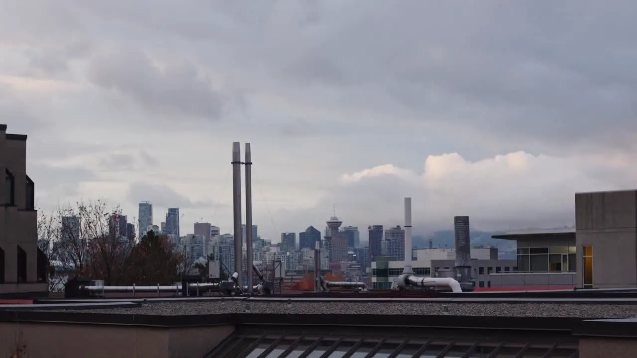 Vancouver Cityscape industrial foreground clouds