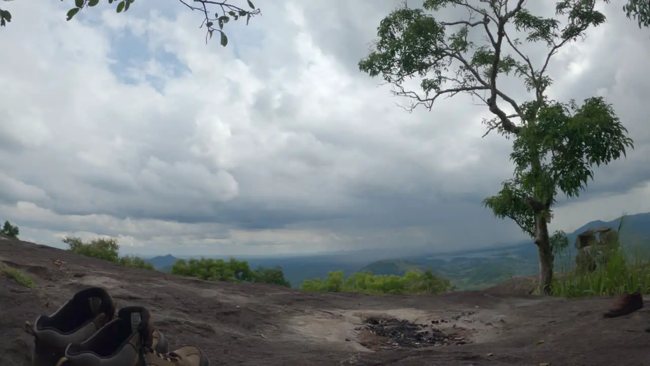 Timelapse of Moody Clouds Over Beautiful Valley