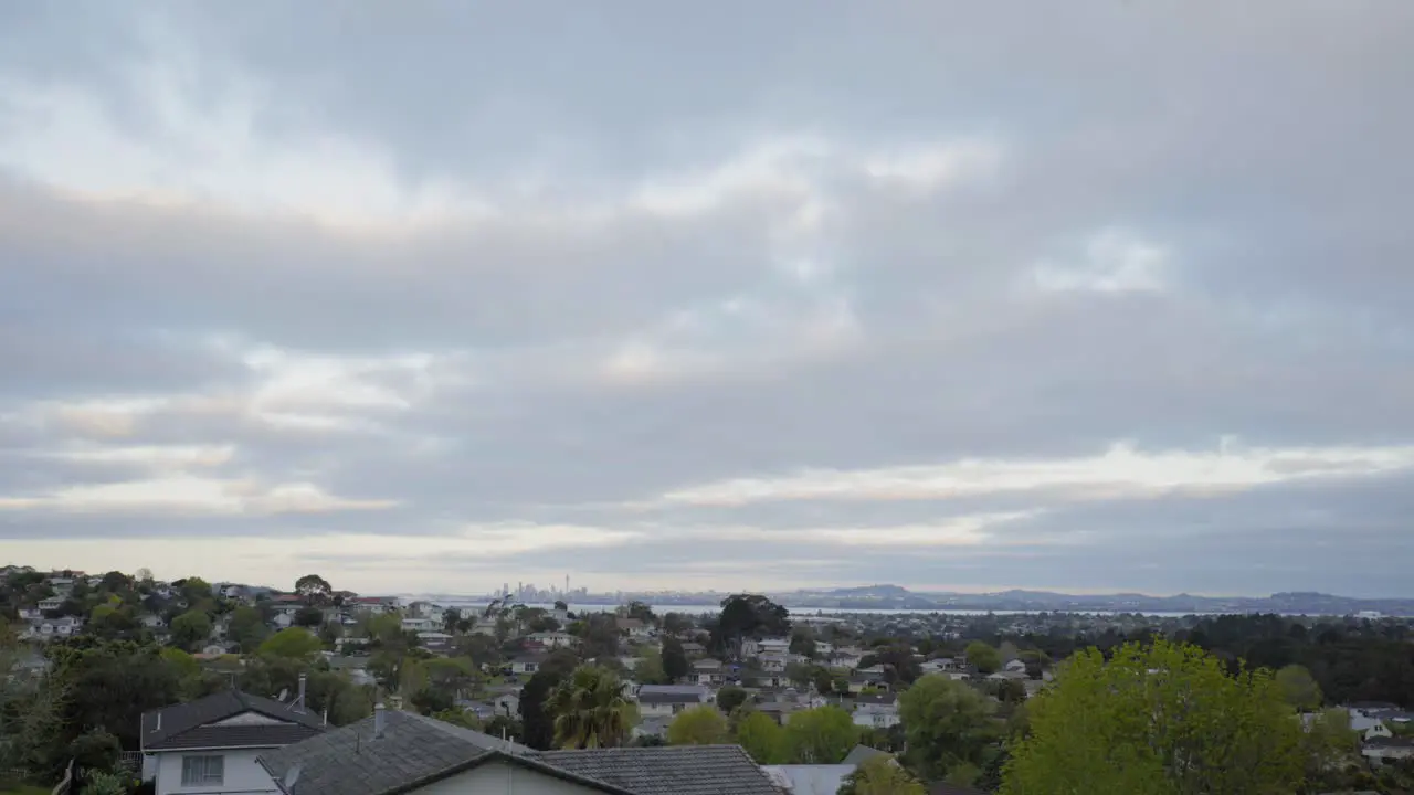 new zealand hill view of houshold and the cbd sky tower