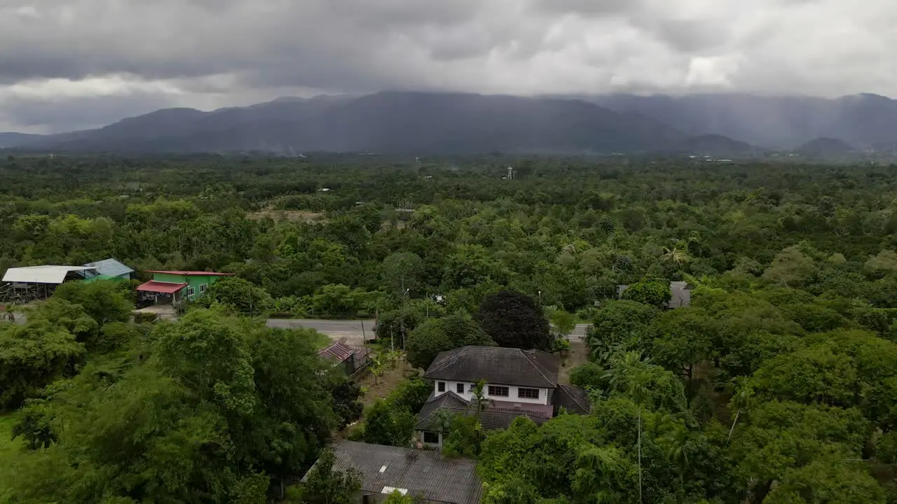 Forest and mountain view before storm in the middle of the jungle in Thailand