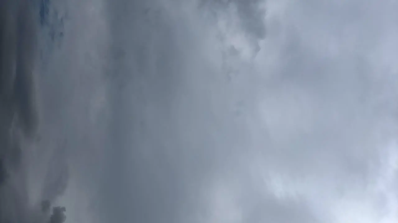 vertical time lapse of clouds passing fast against blue sky heavy rain forecast weather