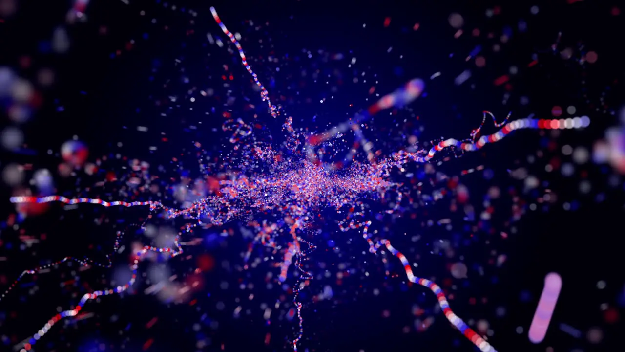 3D Red White Blue Particles 4th July Motion Graphic