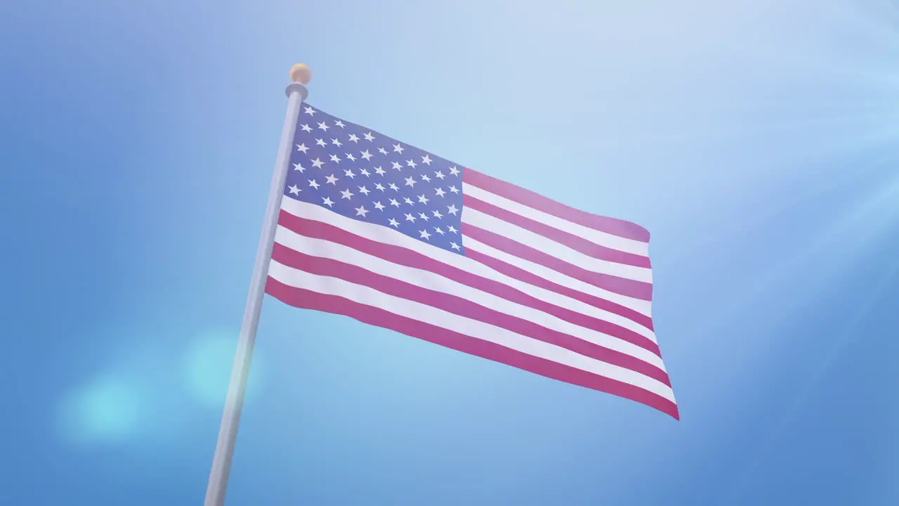 3D American Flag Motion Graphic Animated