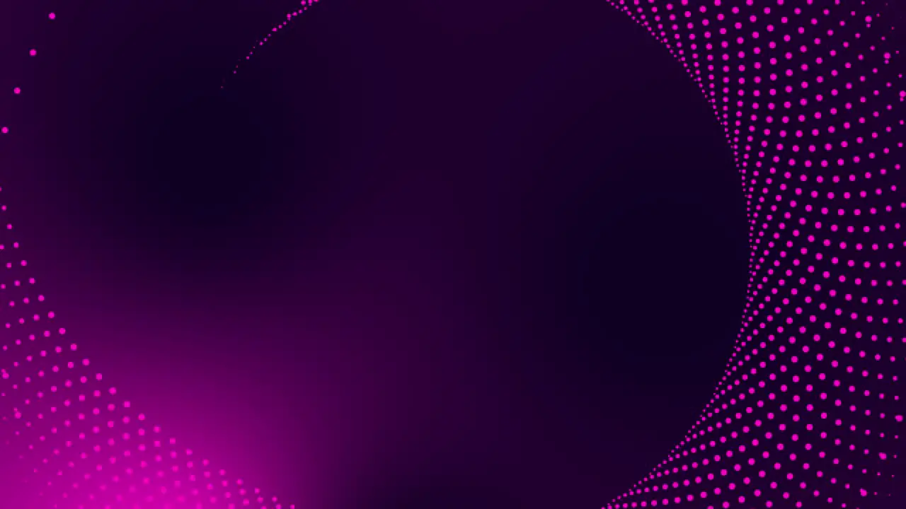 Circular dotted spot animation tech motion graphic round swirl abstract pattern geometric background looping spiral design futuristic visual effect rotation for intro title 4K pink purple