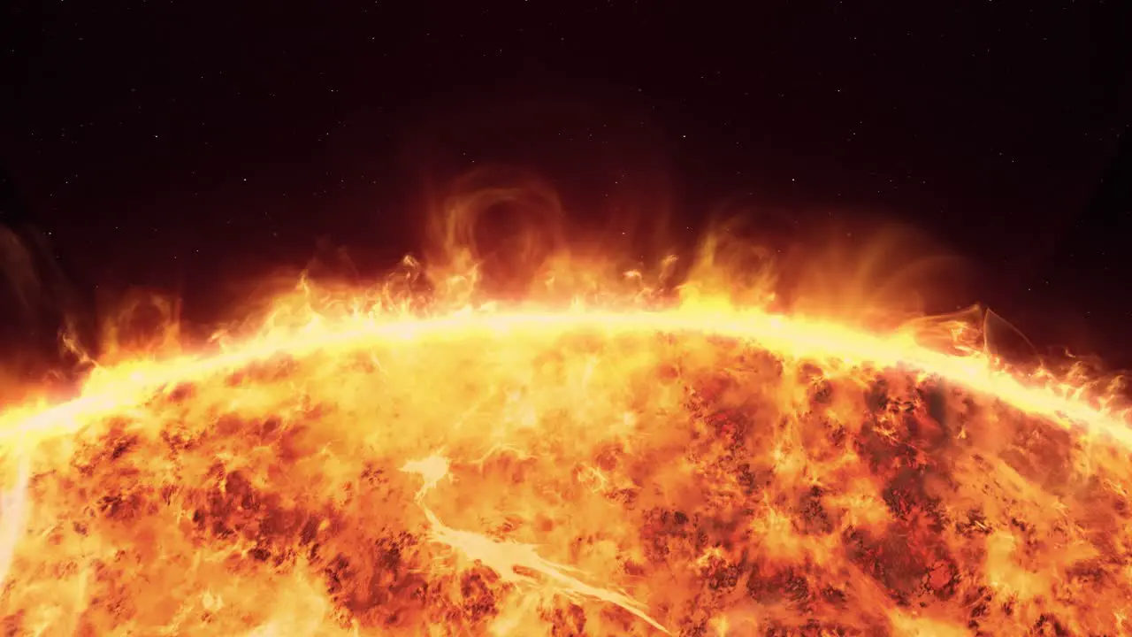 Realistic close up of the Sun surface with solar flares view from space