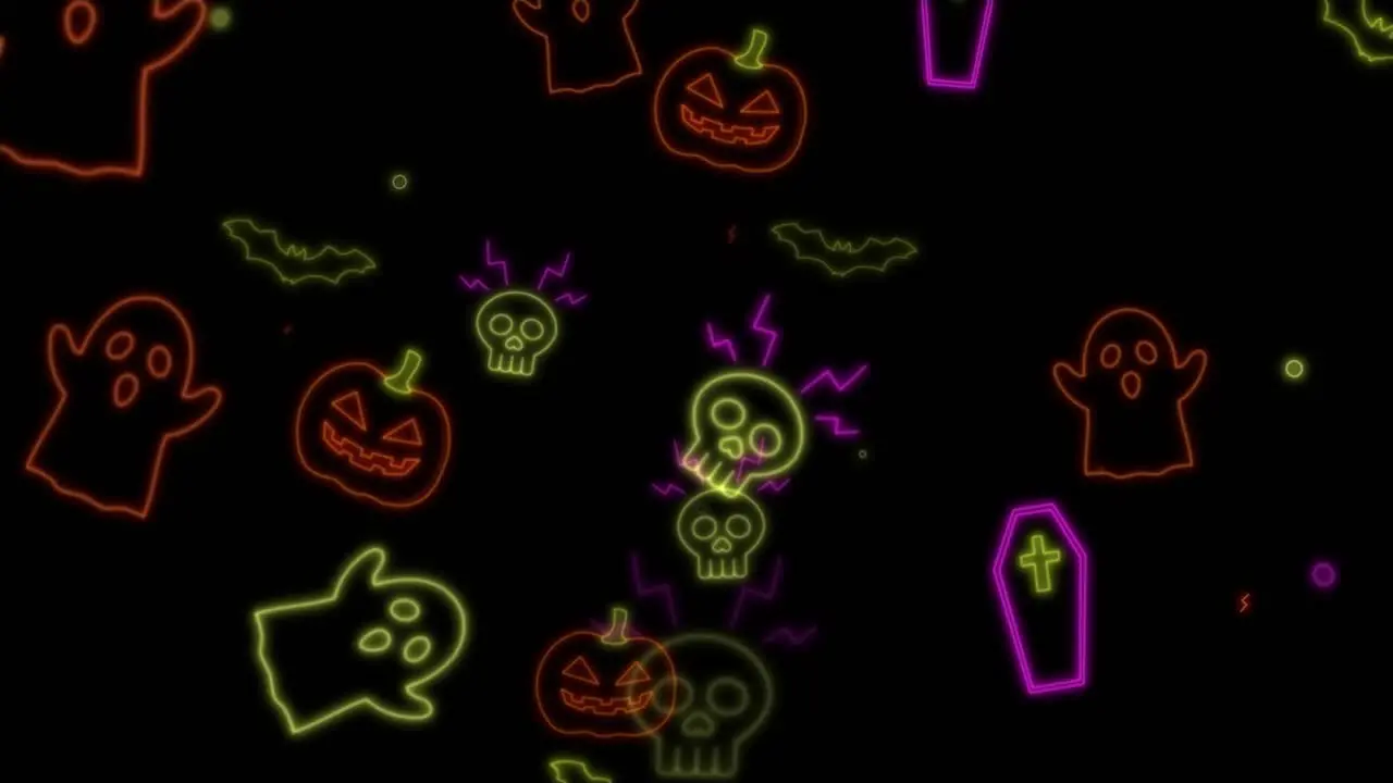 Halloween Neon Pumpkin Loop Video