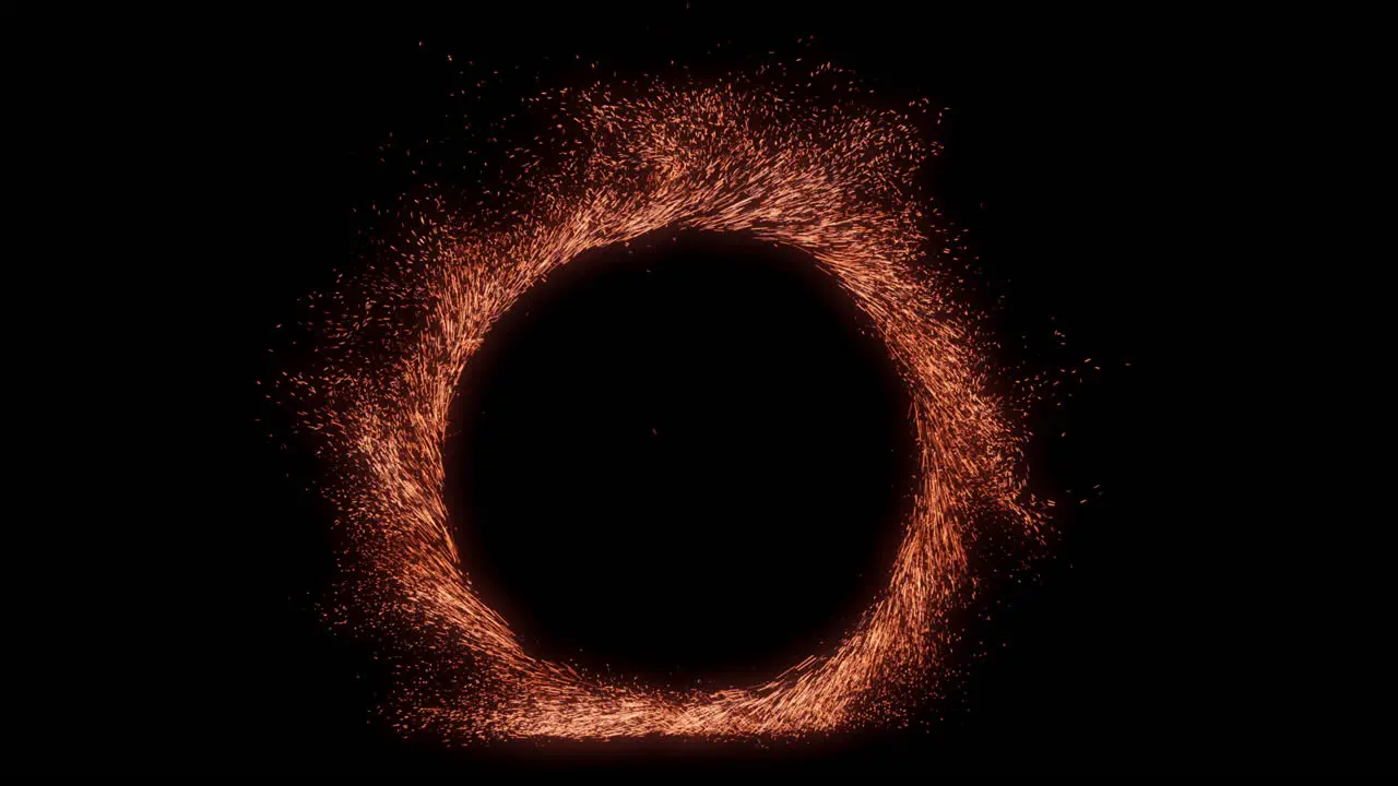 Invocation of a strange dimensional portal circle of orange sparks