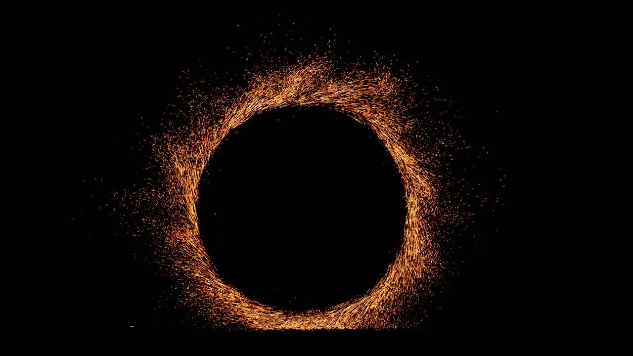 Animation of a strange dimensional portal circle of orange sparks