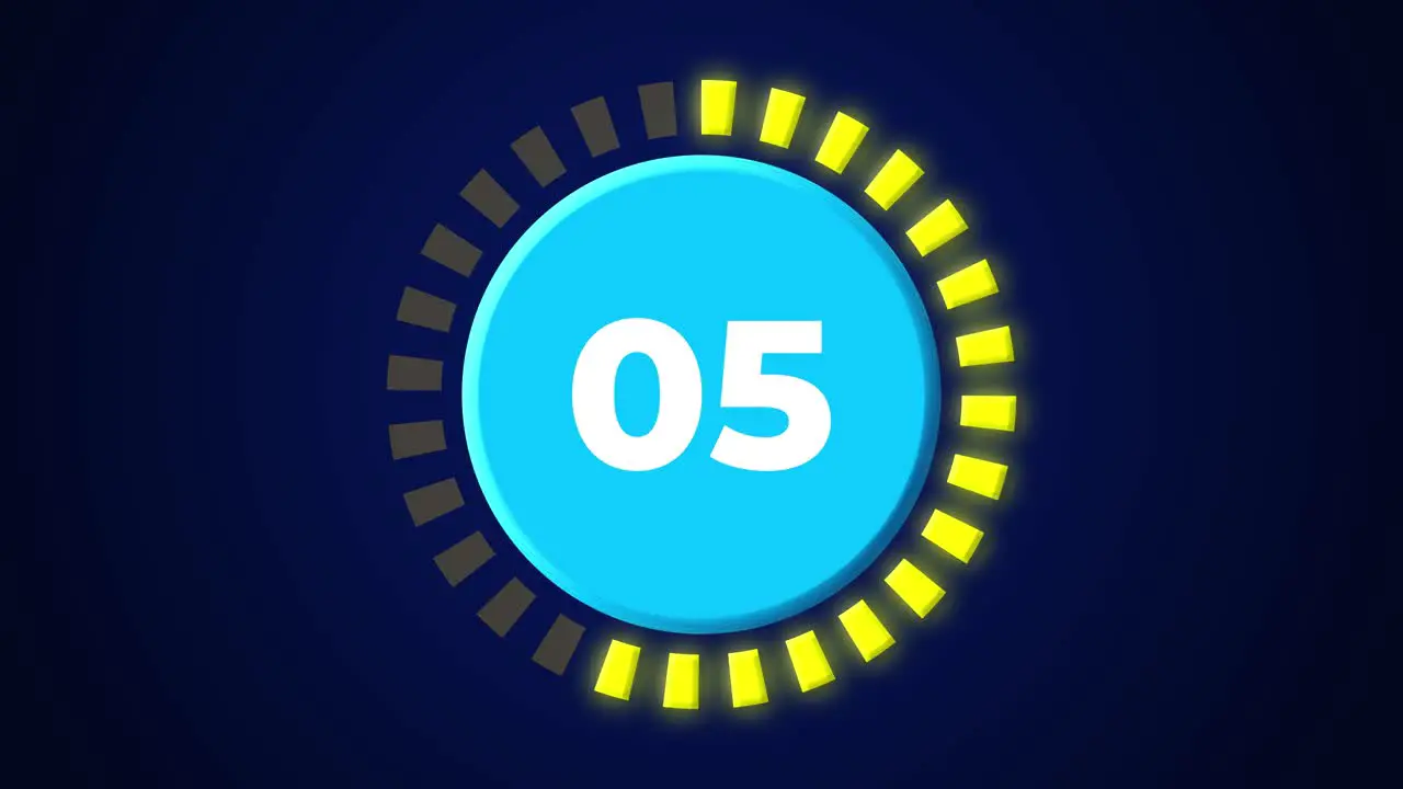 Countdown clock timer animation motion graphics movement 10 seconds introduction visual effect abstract modern technology background universal 4K navy blue yellow