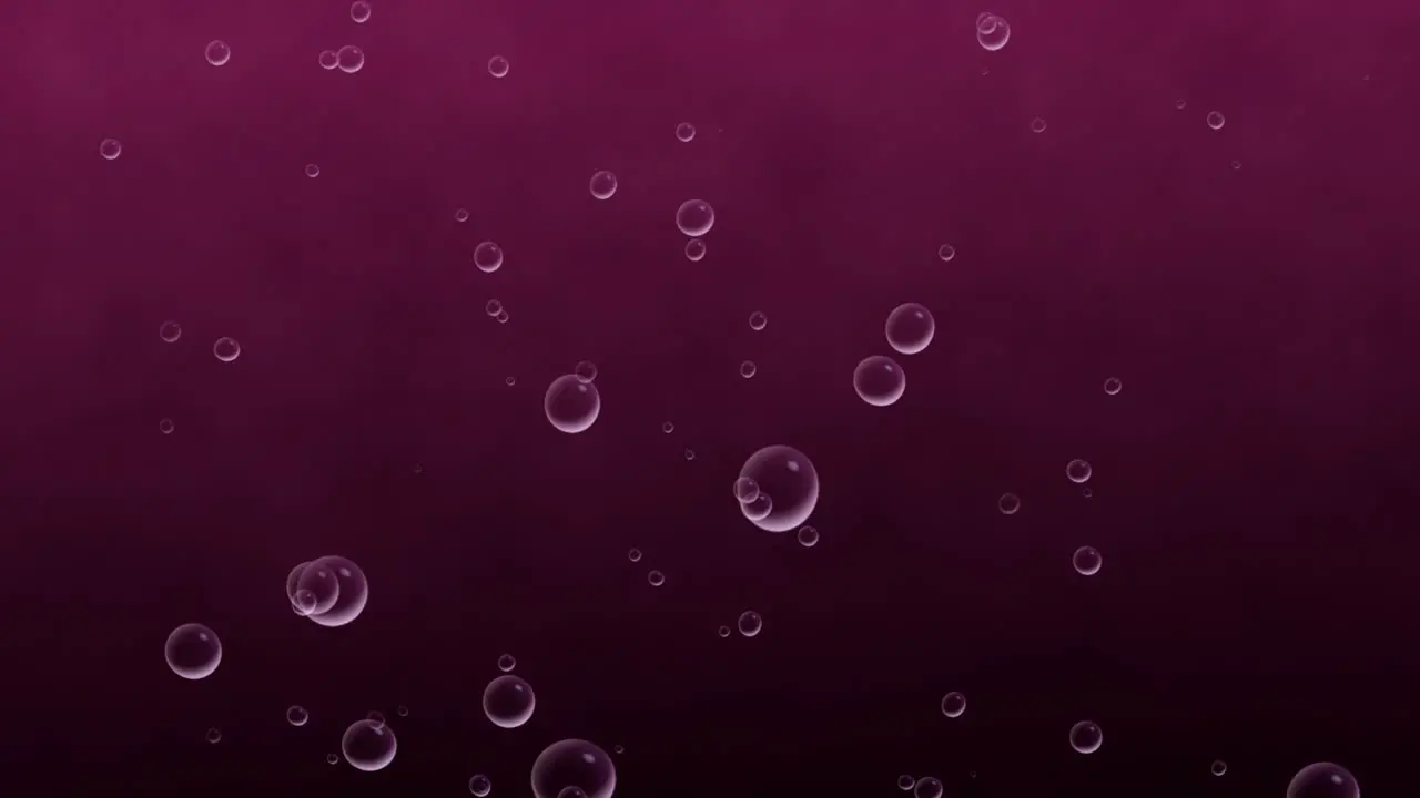 Bubble liquid 3D animation rising through ocean water motion graphics background beverage soda visual effect soap particles digital art oil maroon fuchsia