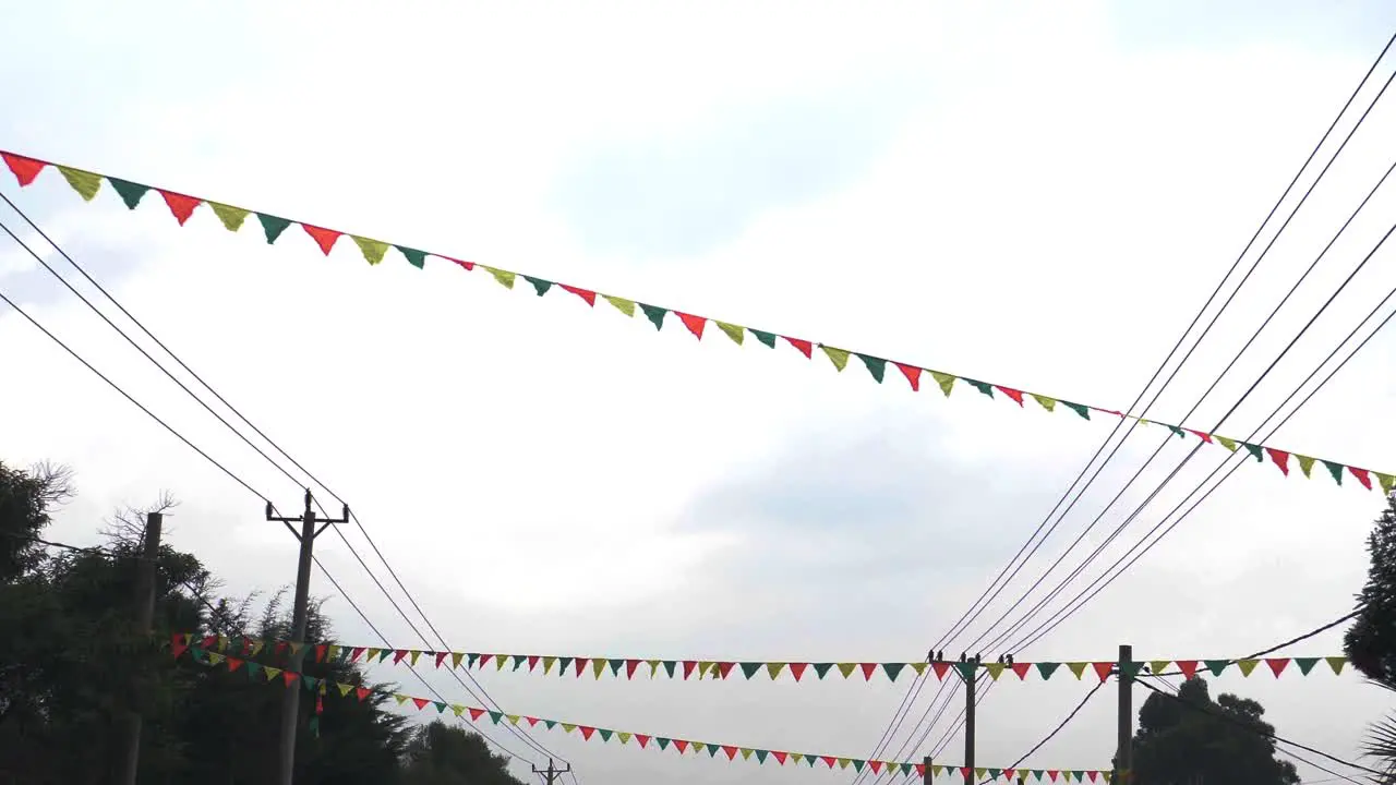 The street covered with flags and costume during the Rufael day Christianity Holiday in Ethiopia