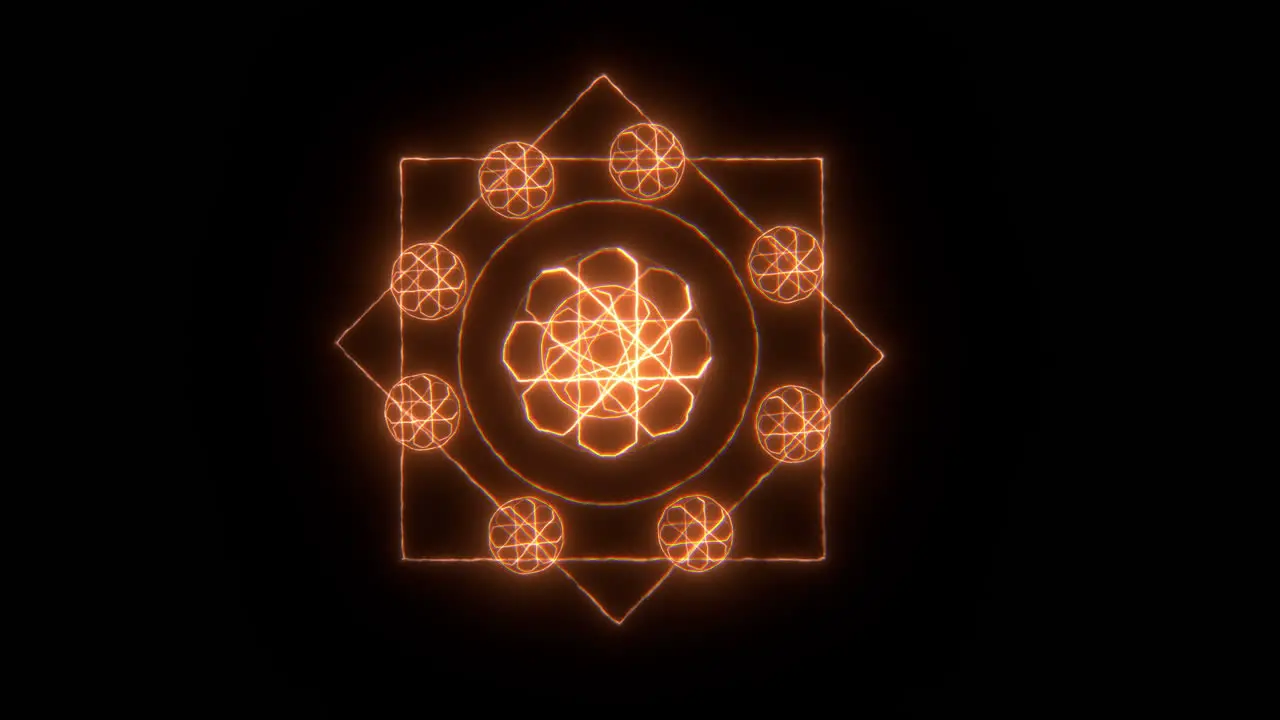 Instantly generated shield of mystical arts of forms in orange color