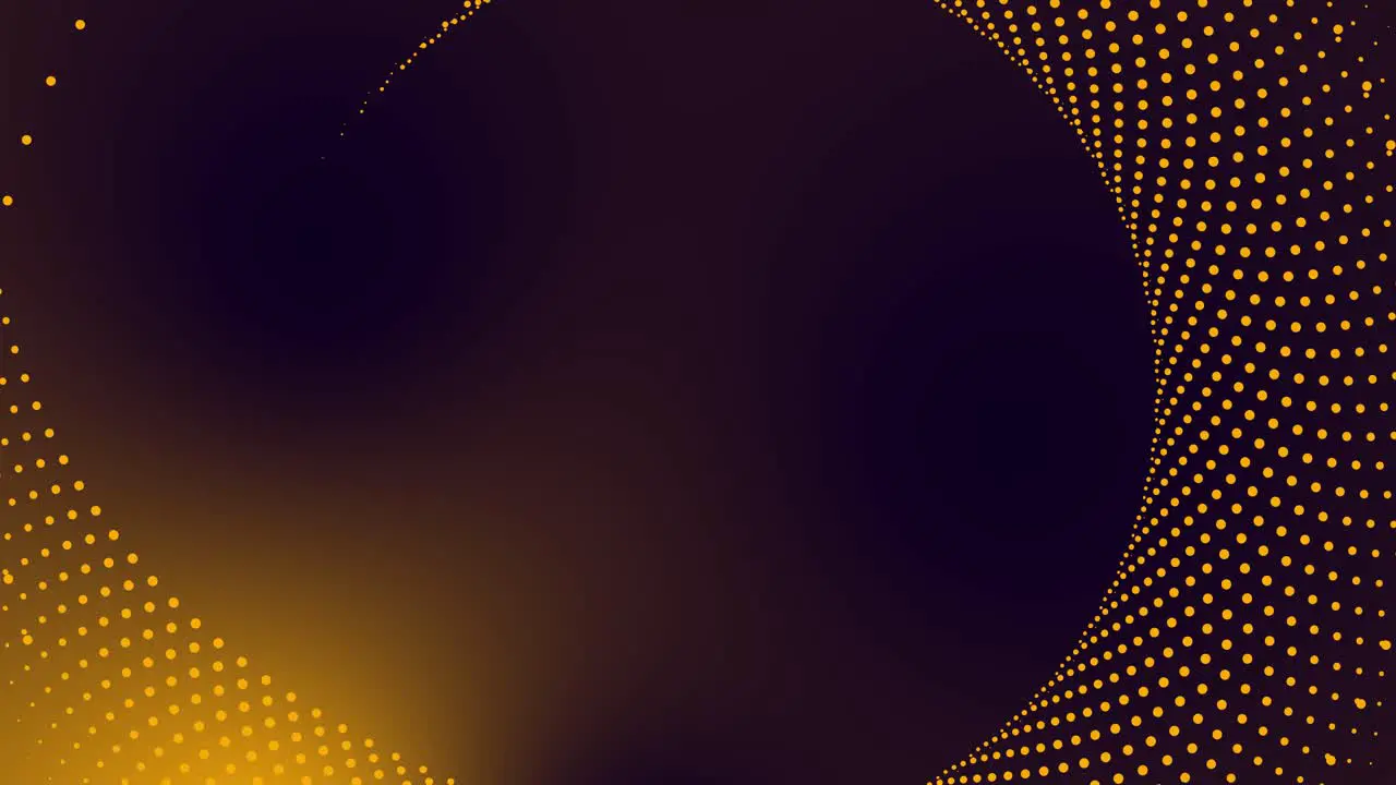 Circular dotted spot animation tech motion graphic round swirl abstract pattern geometric background looping spiral design futuristic visual effect rotation for intro title 4K orange purple