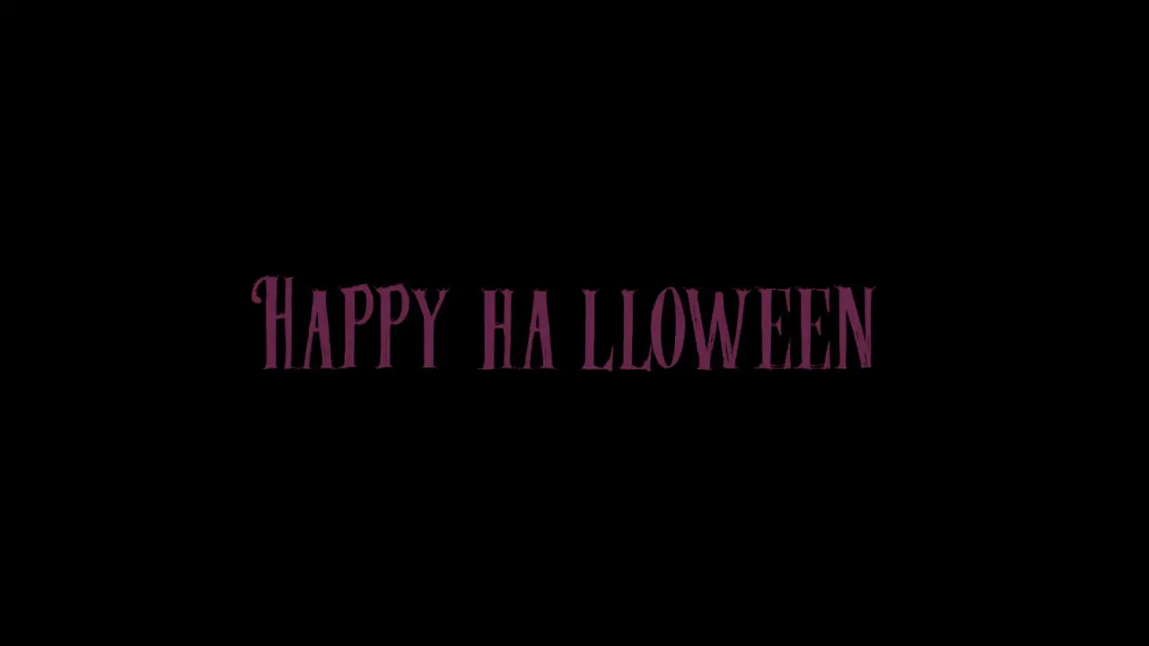 happy halloween word loop motion graphics video transparent background with alpha channel