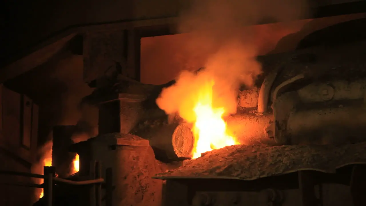 Industrial fire from furnace Iron and steel industry Industry fire flame