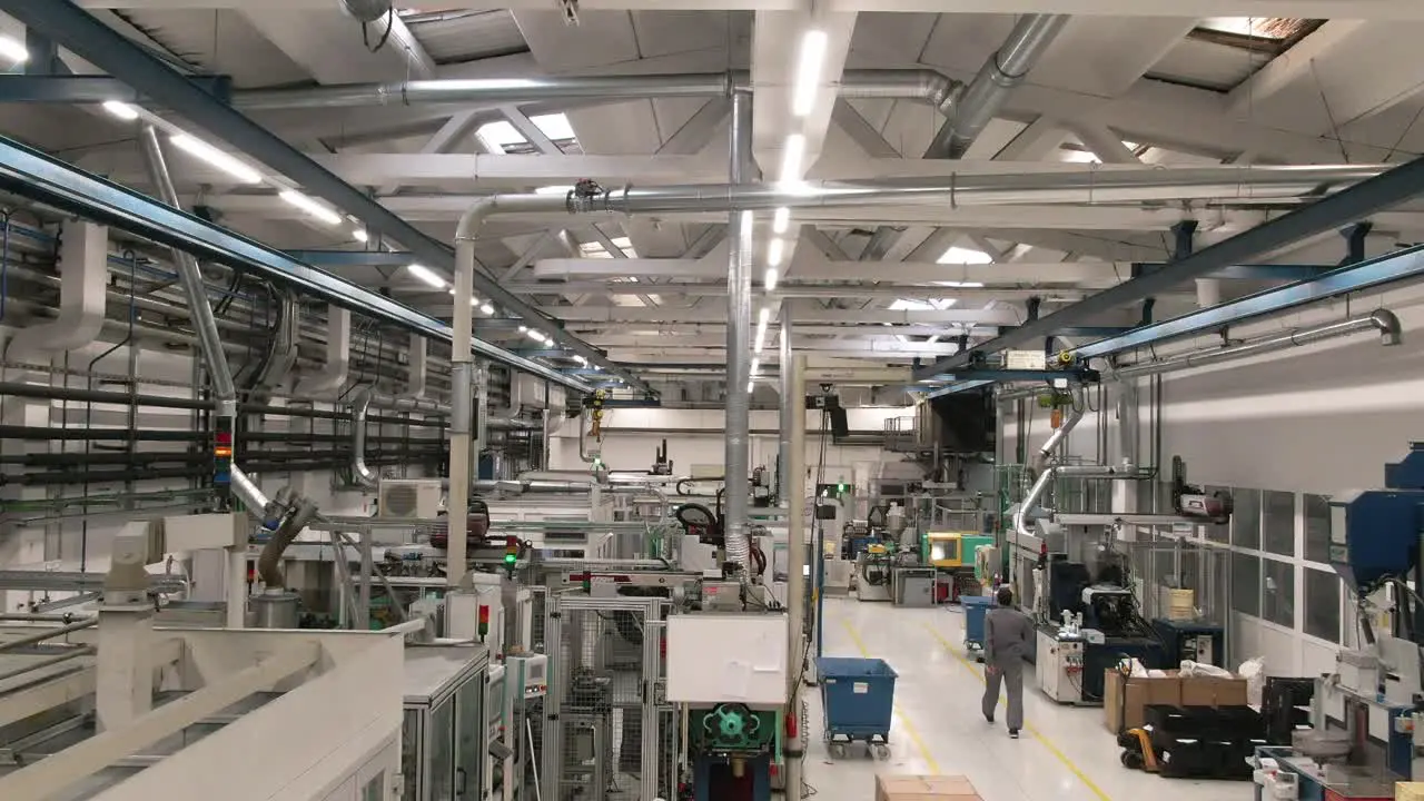 An industrial hall of a plastic molding facility