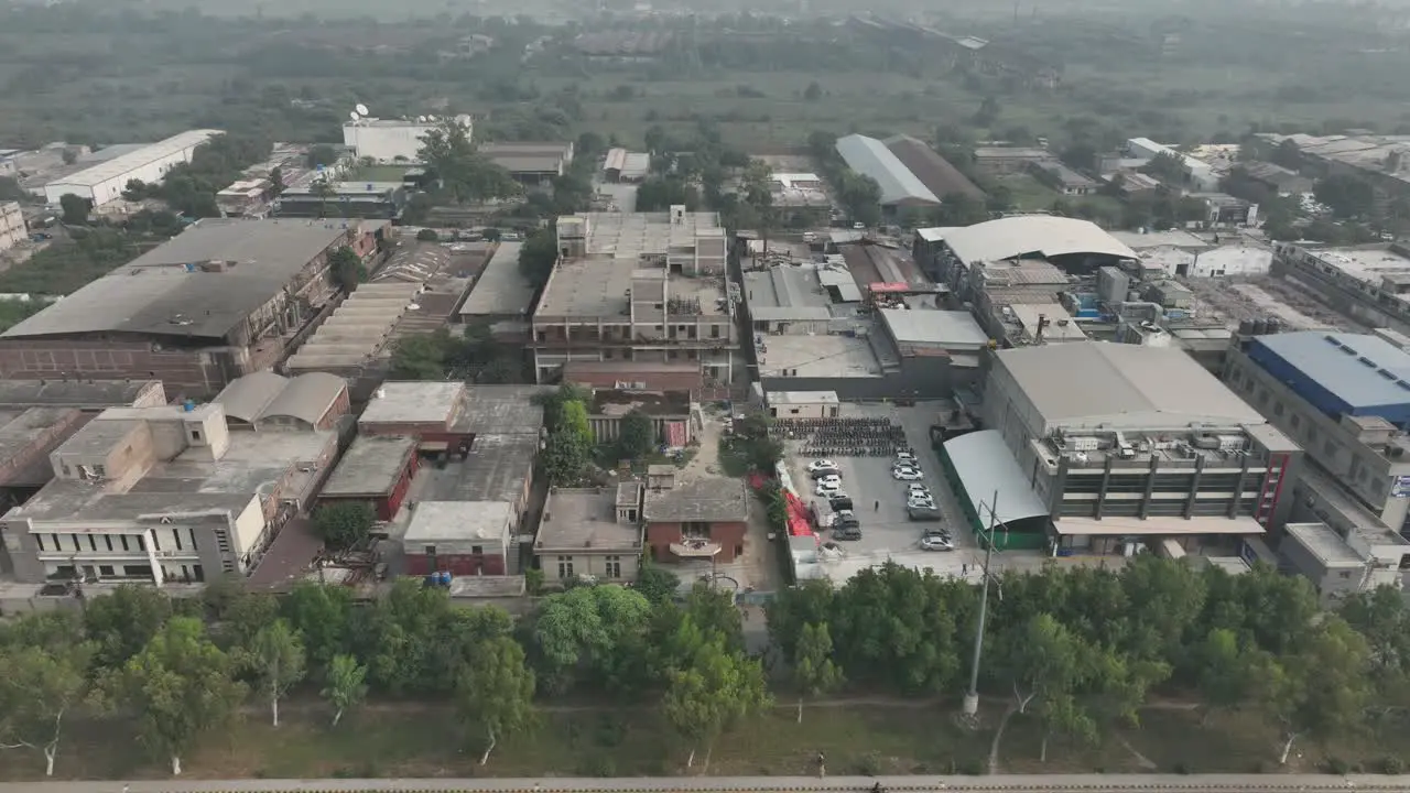 Aerial view of Quaid E Azam Industrial estate Kot Lakhpat area Lahore Pakistan