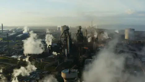 Drone Shot Orbiting Steel Manufacturing Plant In Port Talbot 12