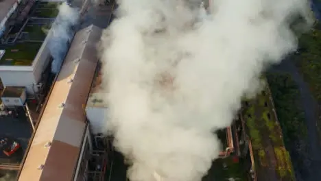 Drone Shot Flying Over a Steel Manufacturing Plant In Wales Long Version