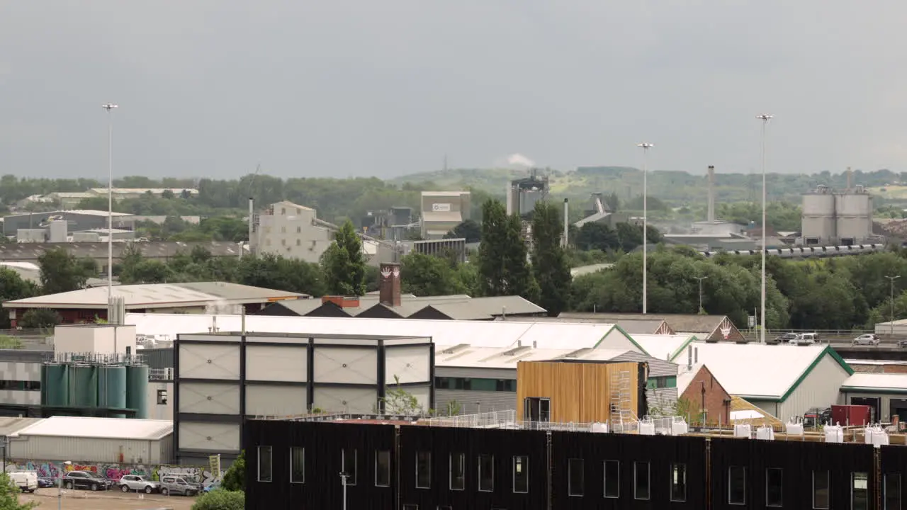 Time Lapse of Industrial Site in Leeds on Cloudy Day