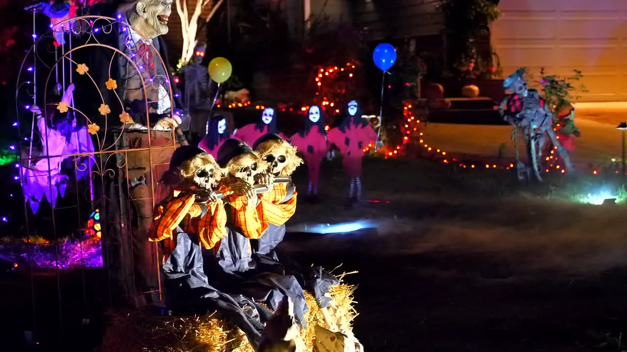 Scary Halloween decorations and animatronics