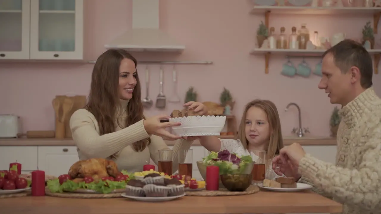 Happy Family Together At Christmas Dinner