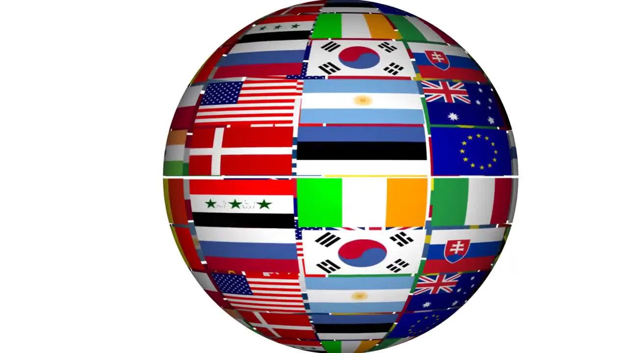 Flag Globe against White