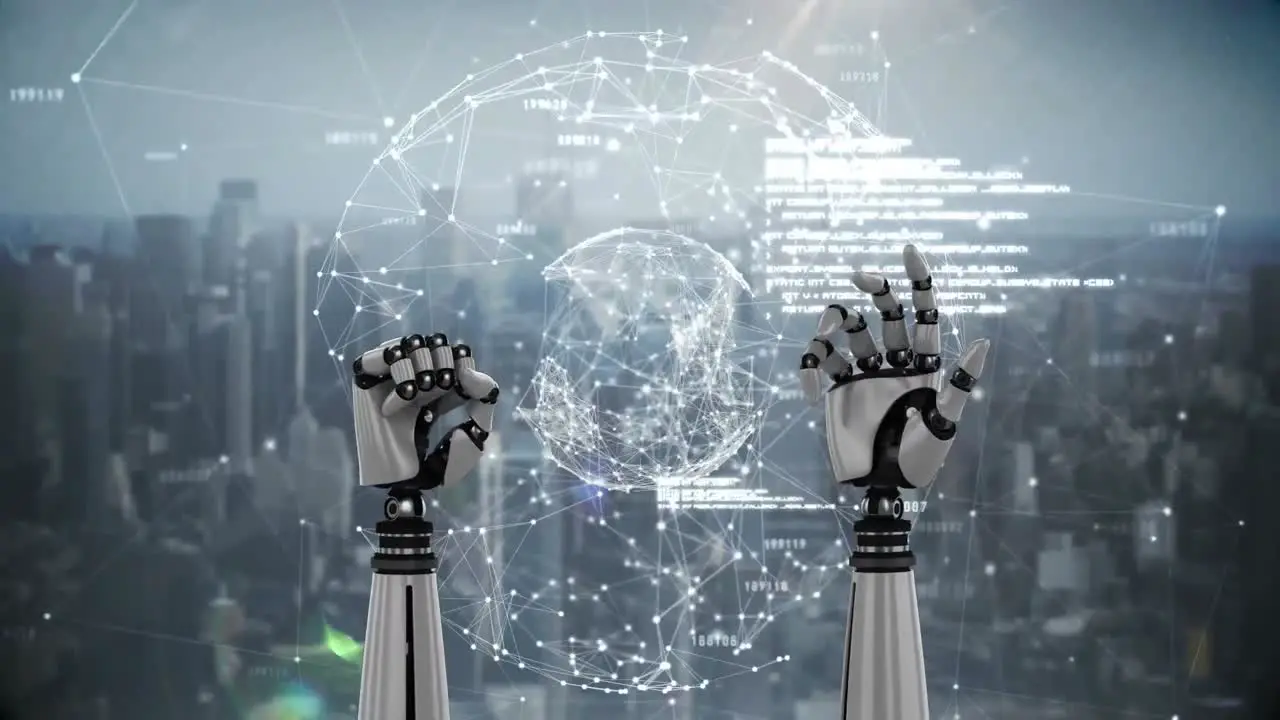 Robot hands and connection network