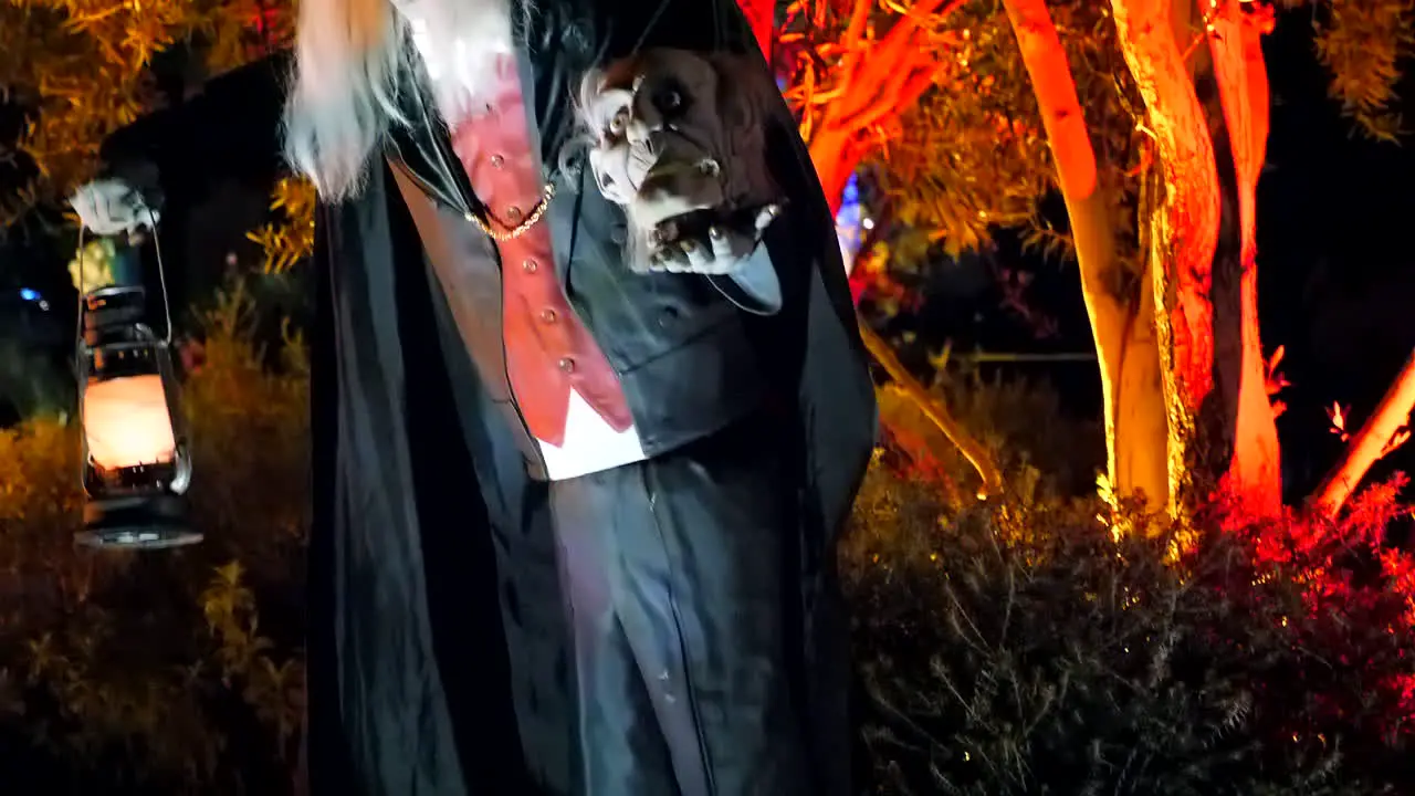 Halloween decoration and animatronics of a cemetery ghoul