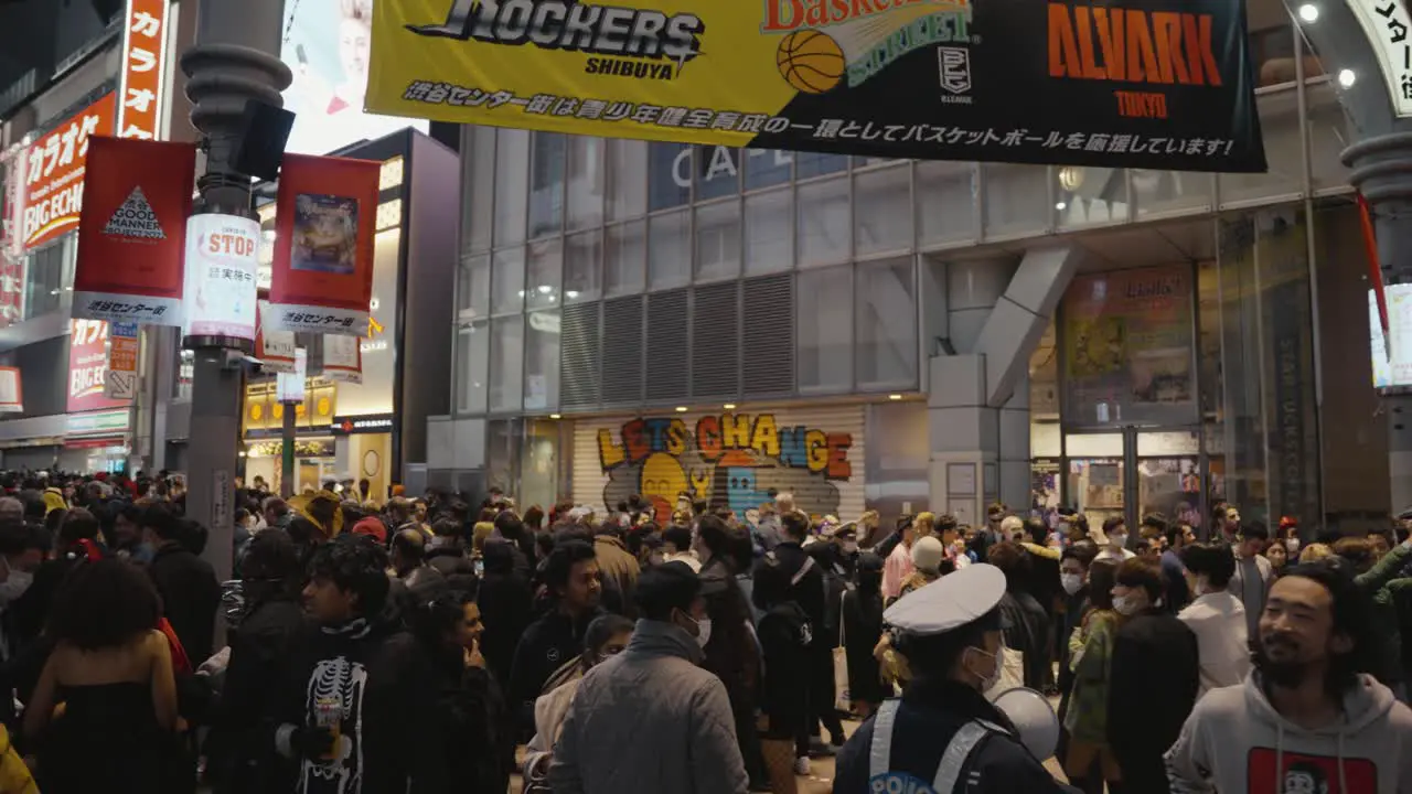 Overcrowding in Tokyo Streets during Halloween Event in Shibuya