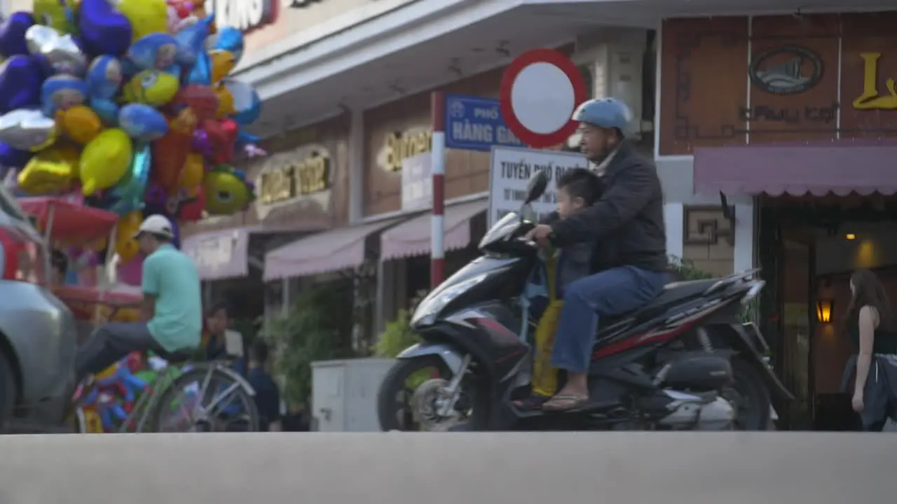 Busy Intersection in Vietnamese City