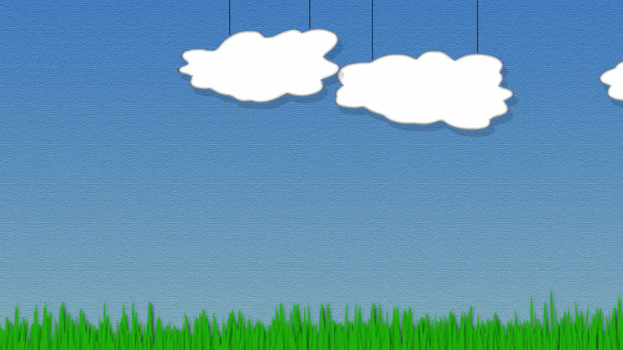 Cartoon Clouds and Grass Animated