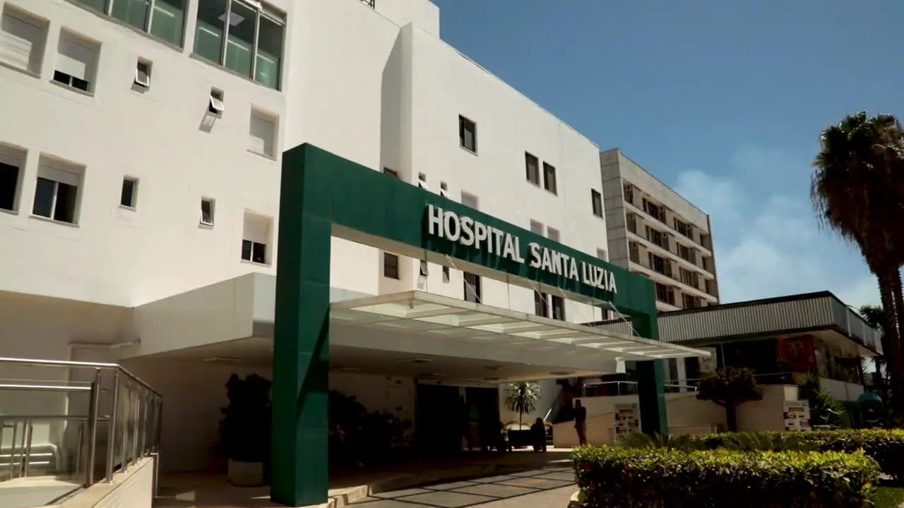 Establishing shot of the Santa Luzia Hospital where a fire took place in the COVID-19 treatment facility on 29 August 2020