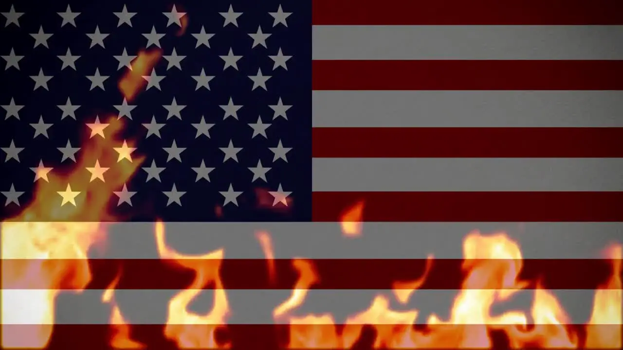 Animated fire and american flag