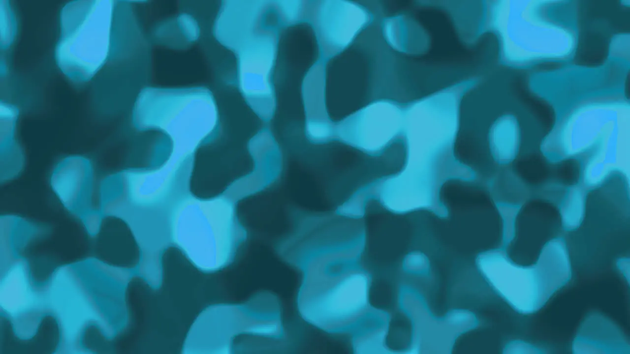 Looping animations of a teal and black liquid camouflage like pattern